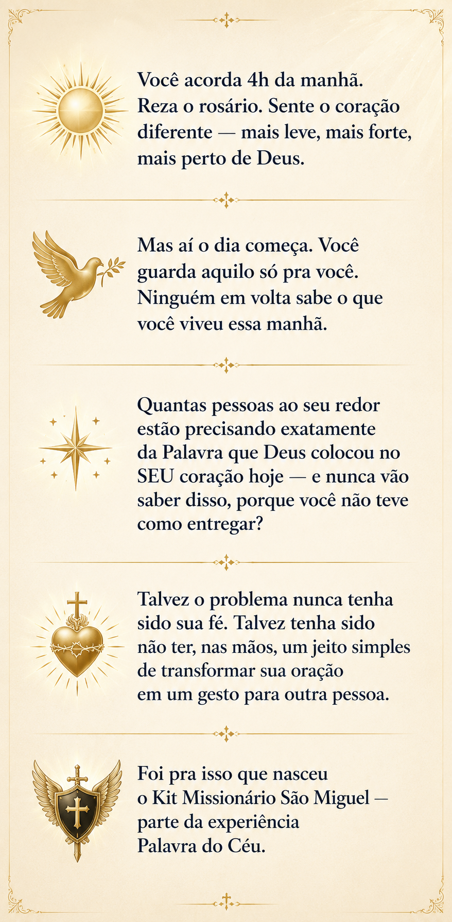 Ilustração sobre levar a oração e a Palavra do Céu a outras pessoas