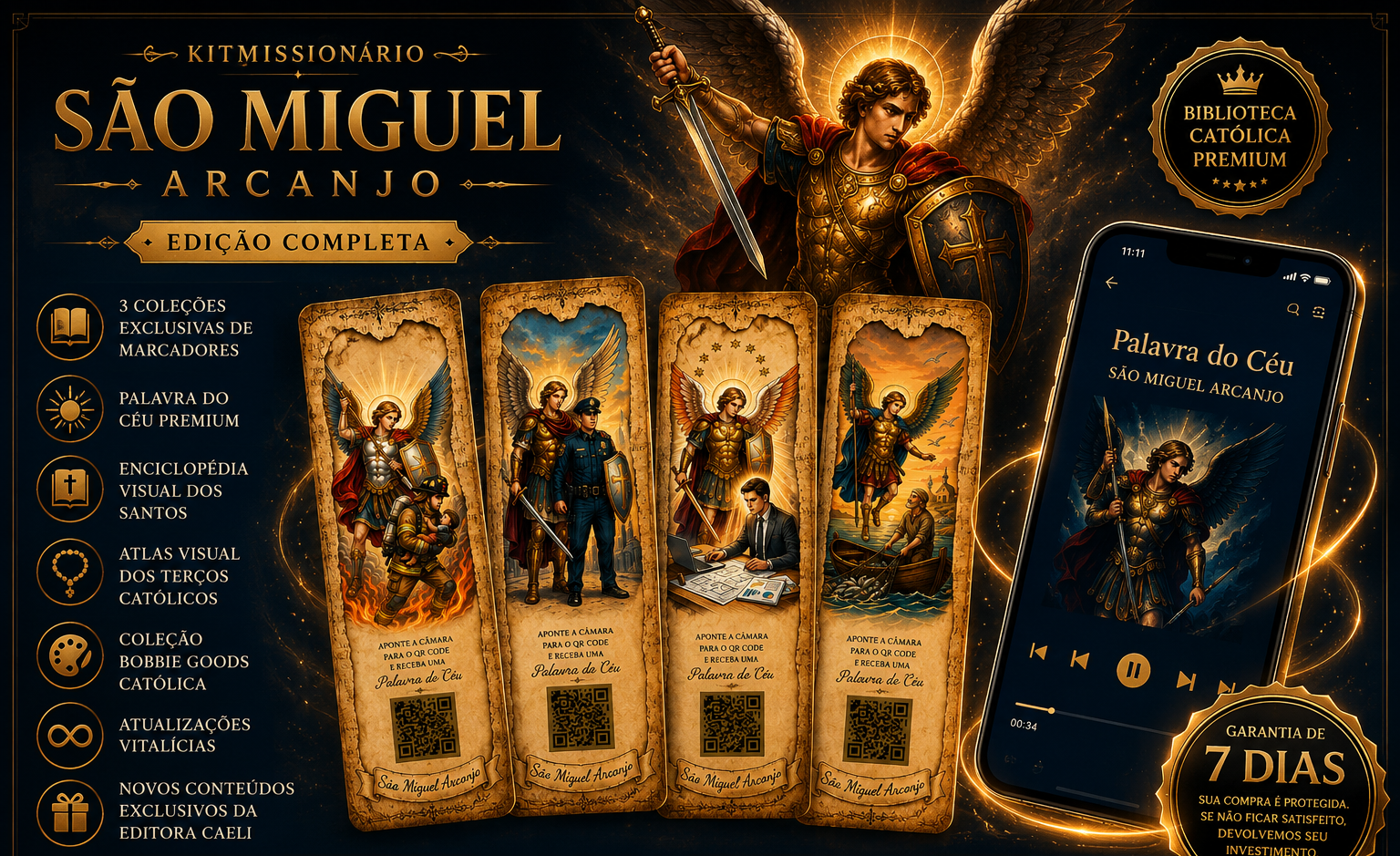 Demonstração dos marcadores católicos digitais com experiência espiritual